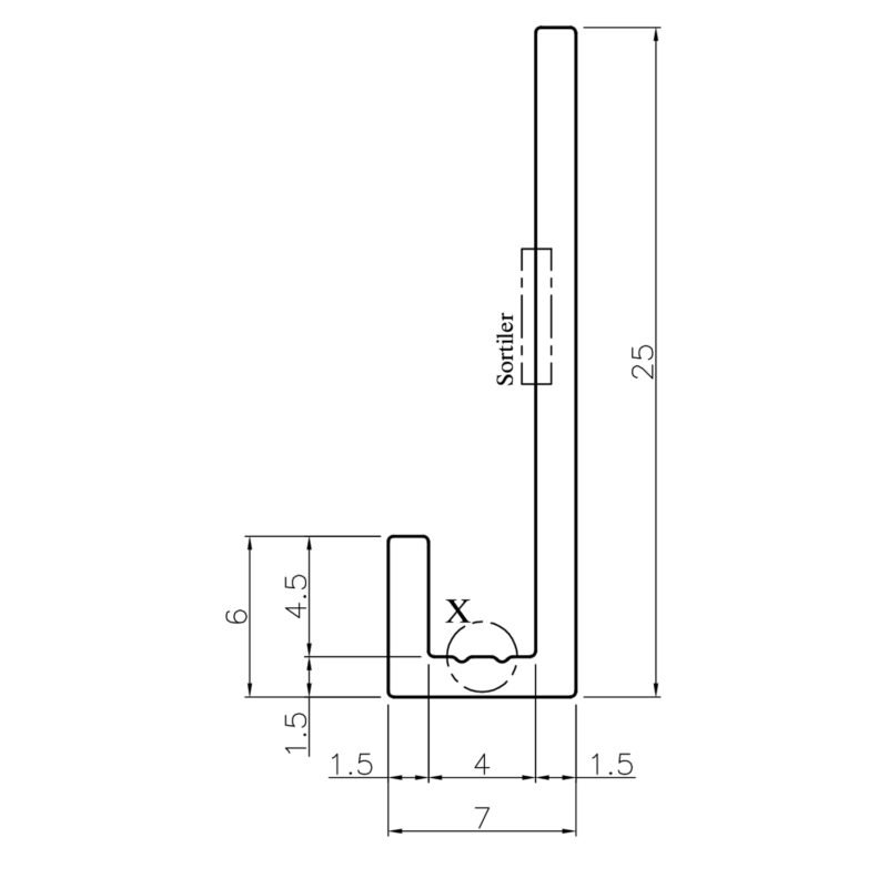 Aluminium-Profilset „Ecke", blau