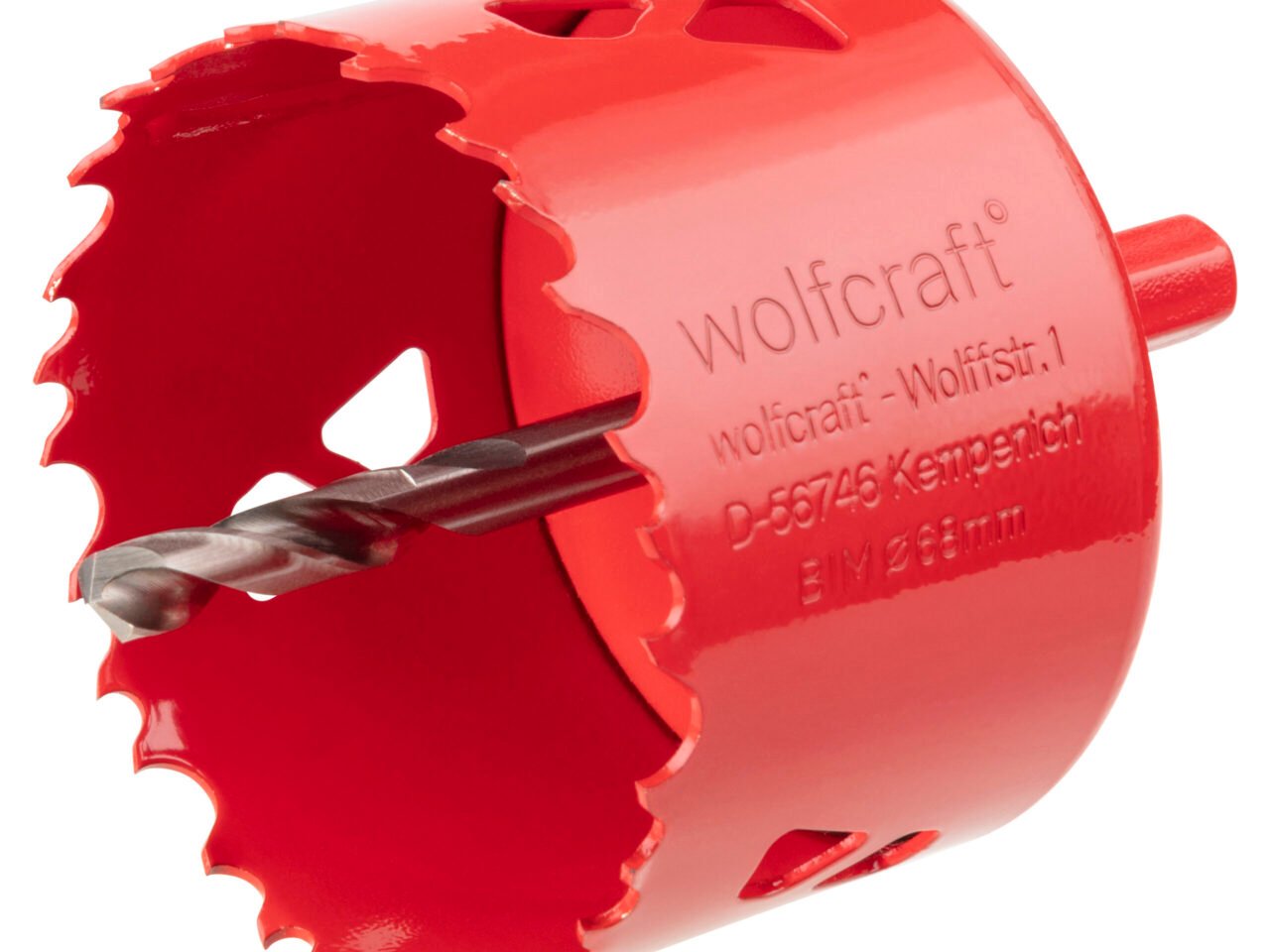 Bi-metal hole saw 68 mm — for sockets and electrical boxes. Wolfcraft 5474000.
