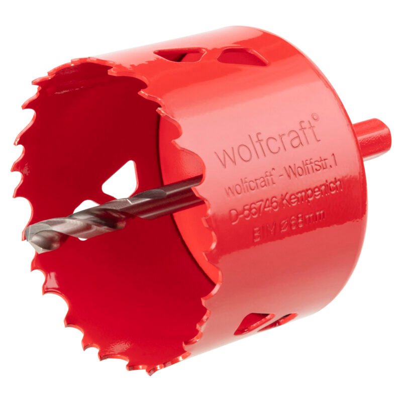 Bi-metal hole saw 68 mm — for sockets and electrical boxes. Wolfcraft 5474000.
