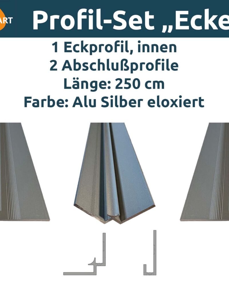 Aluminium-Profilset „Ecke", silber