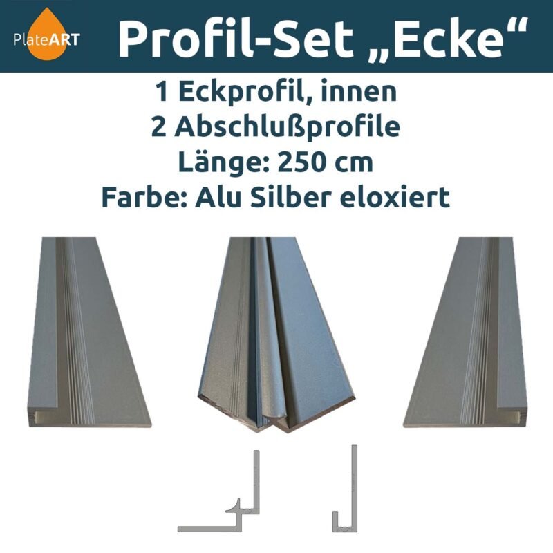 Aluminium-Profilset „Ecke", silber
