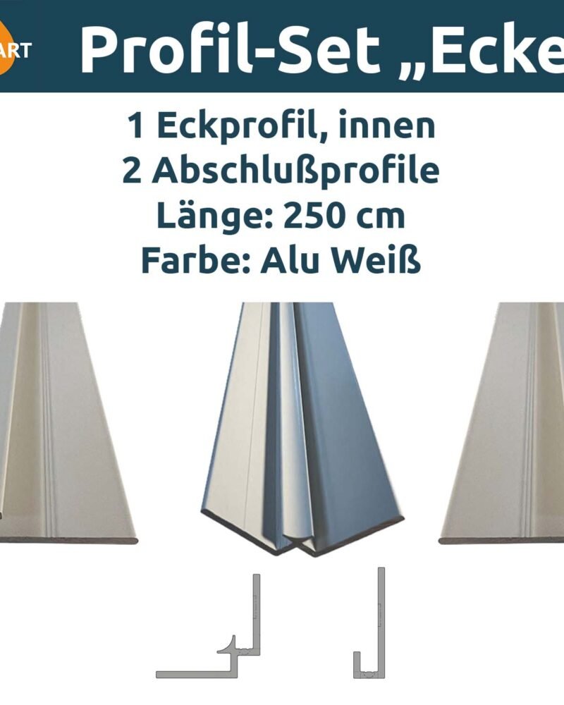 Aluminium-Profilset „Ecke", weiß