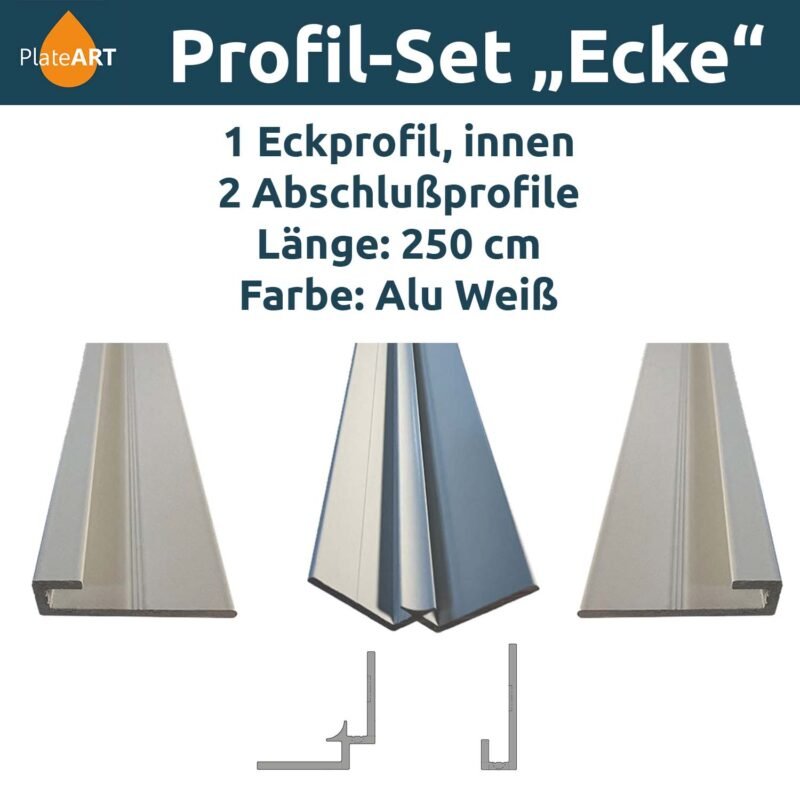 Aluminium-Profilset „Ecke", weiß