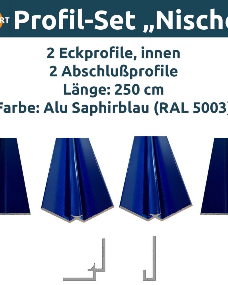 Aluminium-Profilset „Nische", blau