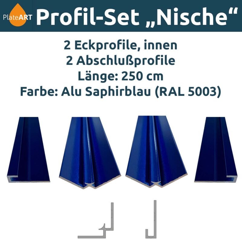 Aluminium-Profilset „Nische", blau