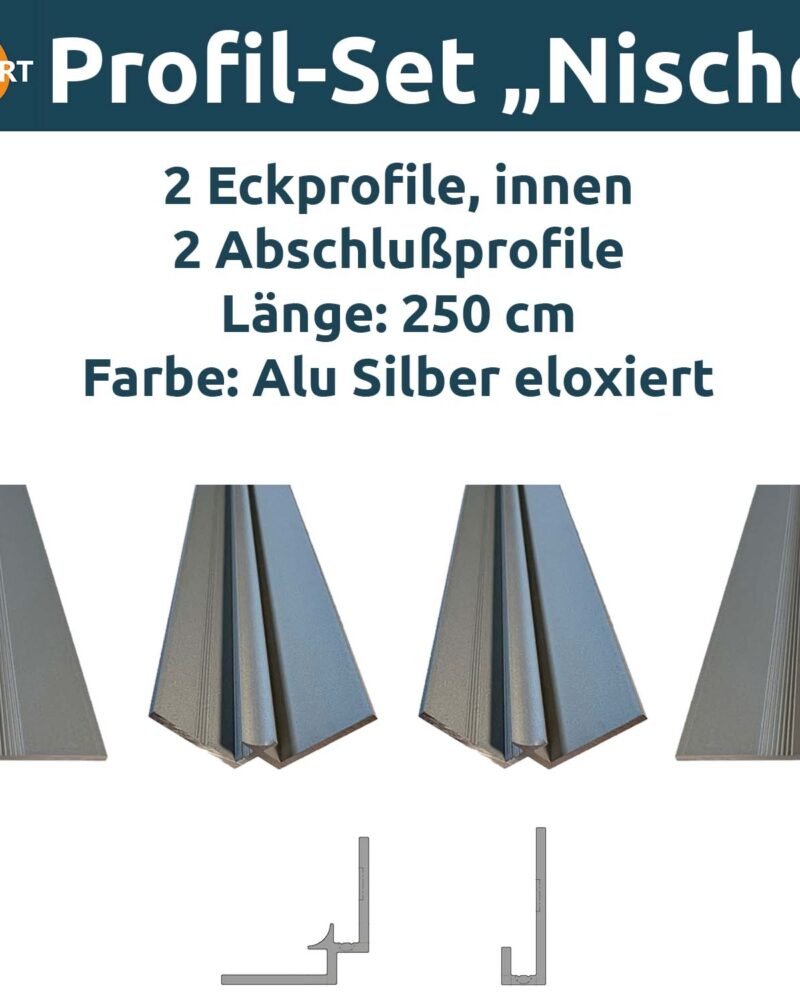 Aluminium-Profilset „Nische", silber