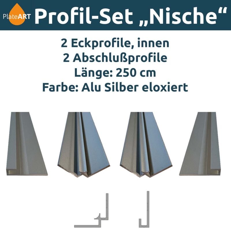 Aluminium-Profilset „Nische", silber
