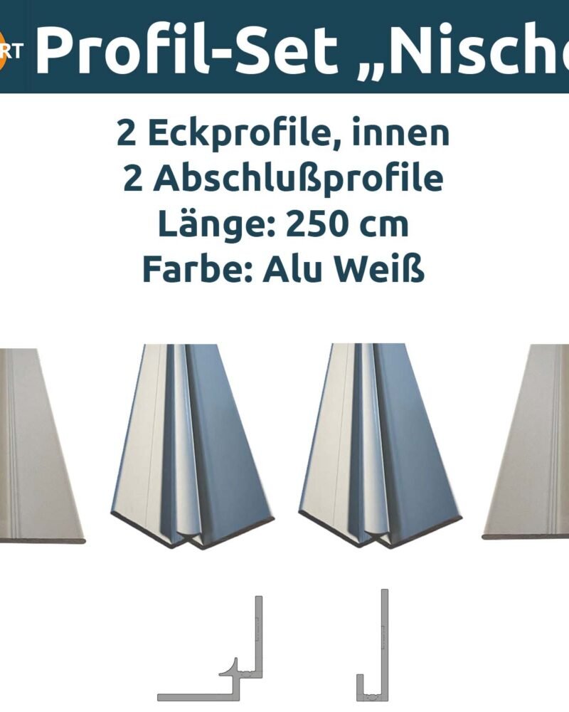 Aluminium-Profilset „Nische", weiß