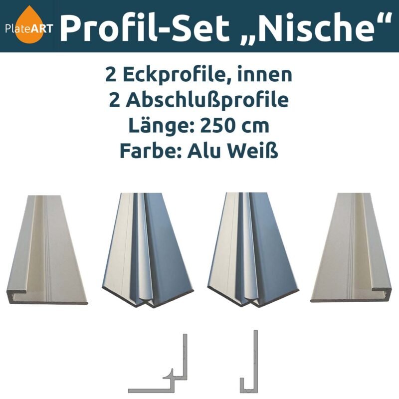 Aluminium-Profilset „Nische", weiß