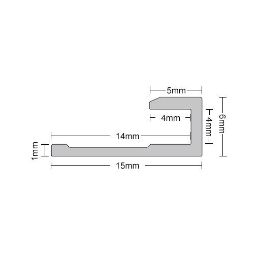 Aluminium-Abschlussprofil für 3-mm-Paneele